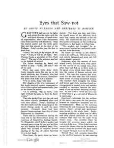 Thumbnail of the first page of the facsimile for Eyes That Saw Not.
