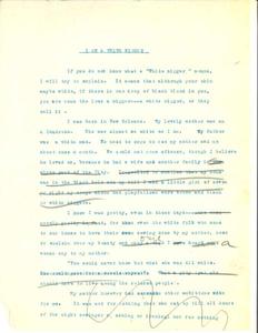 Thumbnail of the first page of the facsimile for I am a White N[---].