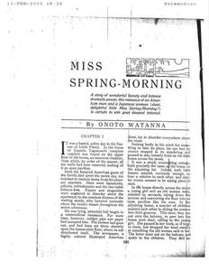 Thumbnail of the first page of the facsimile for Miss Spring-Morning.