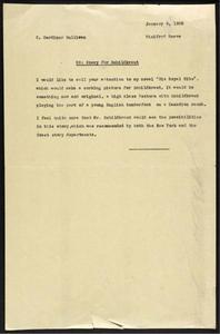 Thumbnail of the first page of the facsimile for Re: Story for Schildkraut.