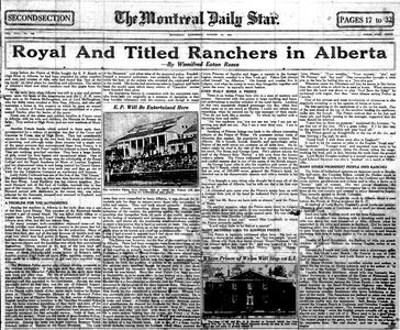 Thumbnail of the first page of the facsimile for Royal and Titled Ranchers in Alberta.