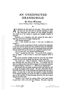 Thumbnail of the first page of the facsimile for An Unexpected Grandchild.