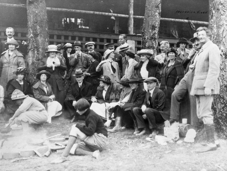 Winnifred Eaton Reeve at Lake Windermere for the David Thompson Memorial dedication.