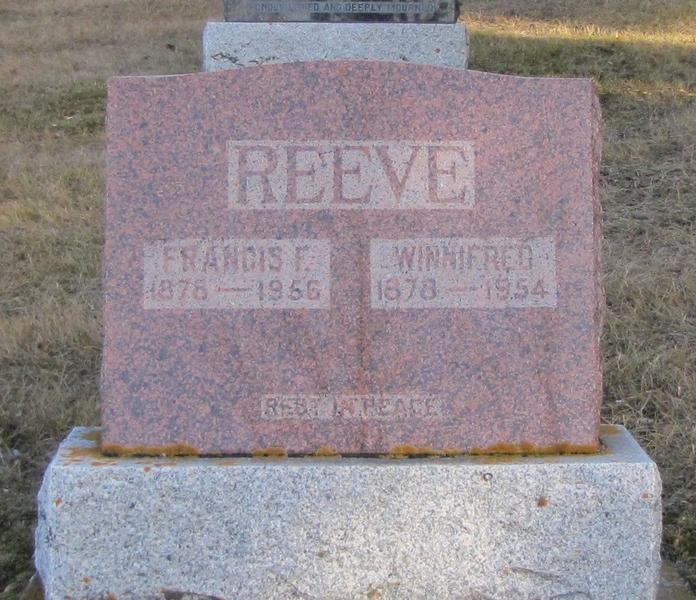 The gravestone for Frank Reeve and Winnifred Eaton in Calgary.