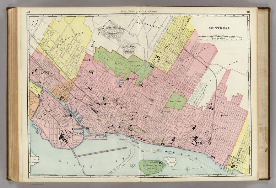 Late 19th-century Map of Montreal.